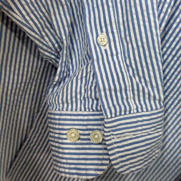 Brooks Brothers Button Down  White blue striped Dress Shirt size medium The Orig - Picture 5 of 8